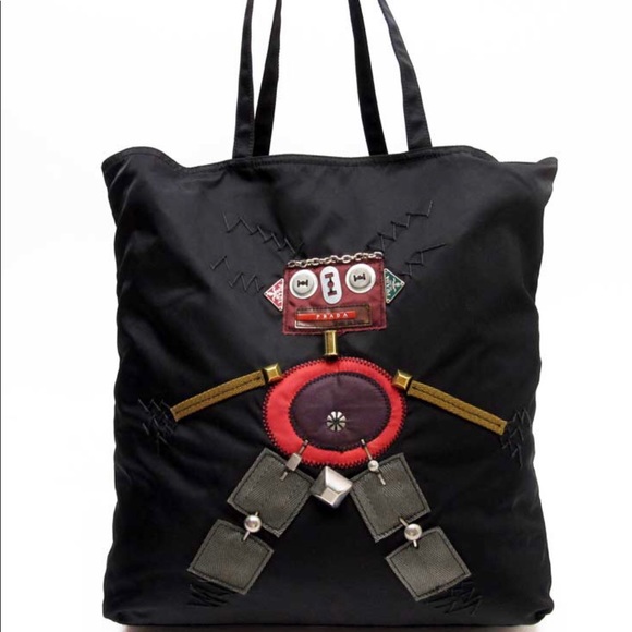 prada robot tote bag